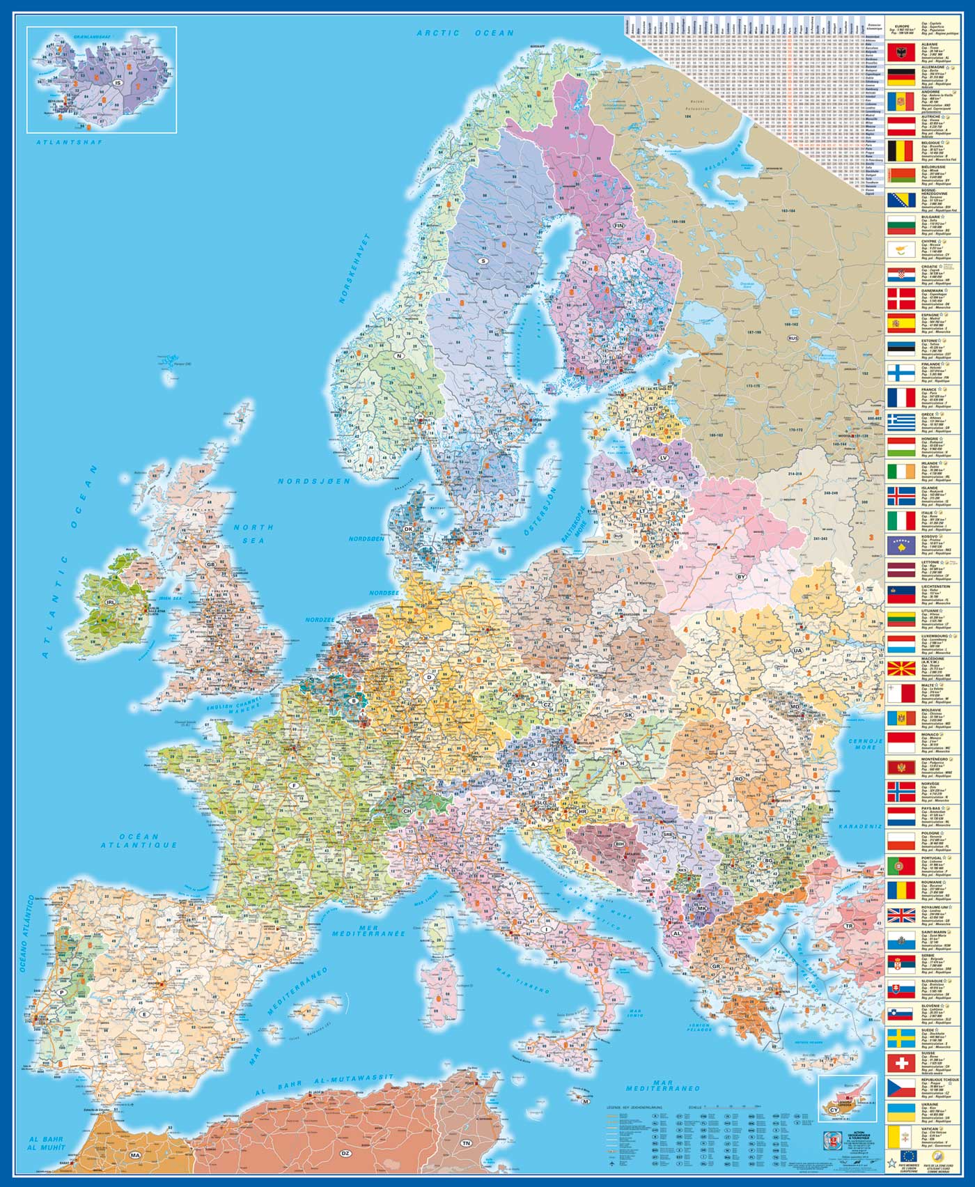 carte routière europe